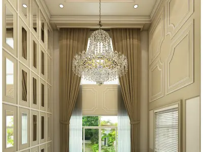 Interior decoration of the first floor of a large house 3D model