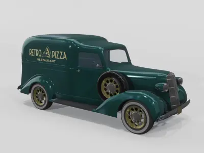 Dodge 1936 Retro Pizza model 3D model
