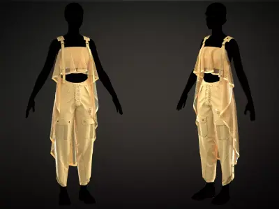 Set of top and pants 3D model