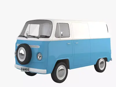 T2 Cartoon Van 3D model