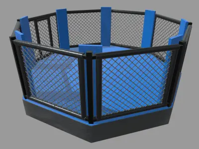 Octagon MMA Low-poly 3D model