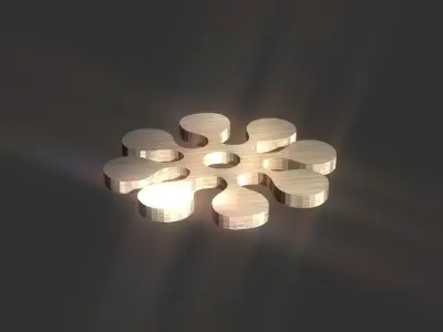 Floral ornament decoration Low-poly 3D model