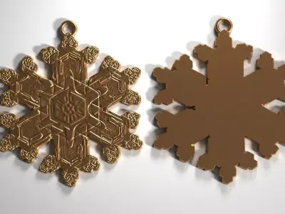 Snowflake Coaster or Christmas Ornament 3D print model