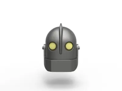 Tow hitch cover as The Iron Giant head 3D print model