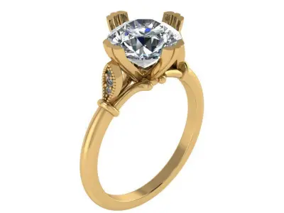 Round Diamond Ring 0909 3D print model