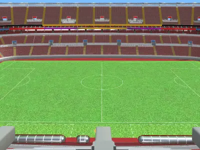 Fictional old stadium 3 - Football club arena 3D model