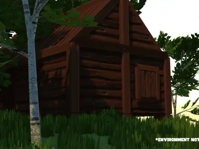 Paint Poly - Wooden Architecture - Game Ready Low-poly 3D model