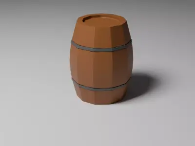 LowPoly Barrel Game Ready Free low-poly 3D model