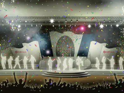 Abstract stage  backdrop design V1 3D model