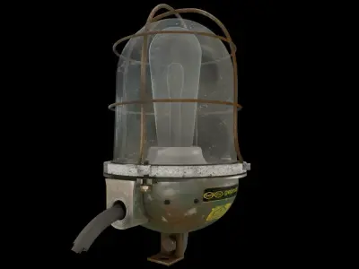 Rusty Bunker Lamp Low-poly 3D model