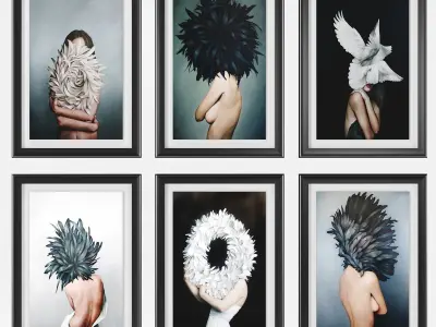 Art Frams 9- Girl With Feather By 6 Frams 3D model