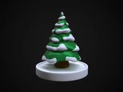 Christmas tree at the stand 3D print model