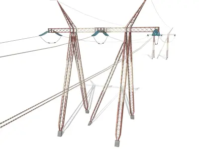 Electricity Pole 25 Weathered Low-poly 3D model