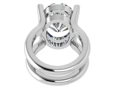 Oval Solitaire Ring 4557 3D print model