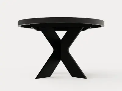 Telma Extensionable Dining Table 120 Cm Around Black Low-poly 3D model