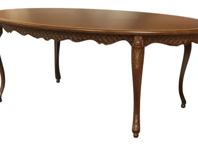 Classic table with carvings 2100 3D model
