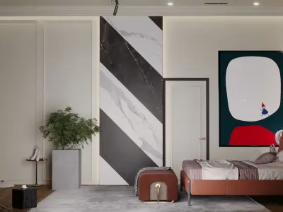 Bedroom interior scene 3D model 3D model