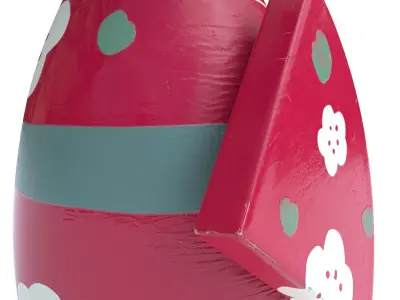 Kokeshi Japanese doll Low-poly 3D model