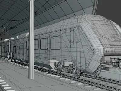 Station with Hitachi HTR 412 3D model