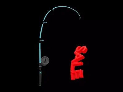 Fishing Rod catches a Sale 3D model