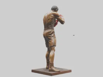 Boxer Knockout Punch statue model 3D model