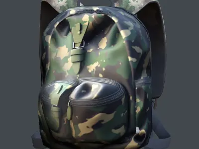Backpack Camping Generic military human bag storqge baggage Low-poly 3D model