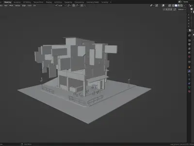 Traditional Hong Kong Verandah Building 3D model