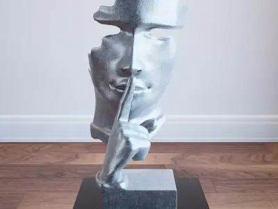 MODREST WHISPER MODERN SILVER SCULPTURE 3D model