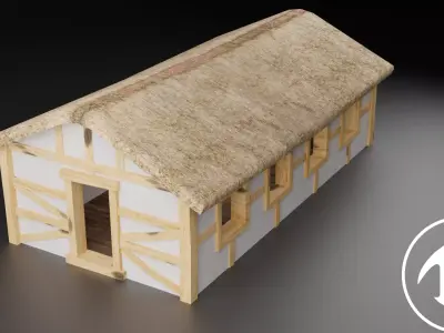 Medieval Barn  Free low-poly 3D model