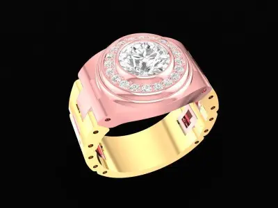 Luxury Mechanical Bezel Ring for Men 16 3D print model