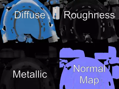 Blue Inflatable Boat model pack Low-poly 3D model