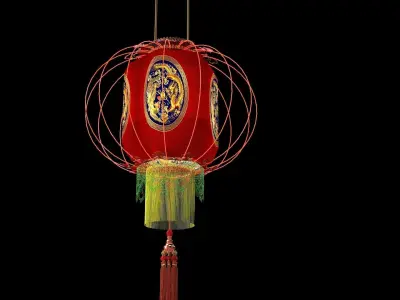Chinese red  lantern  3D model purchase
