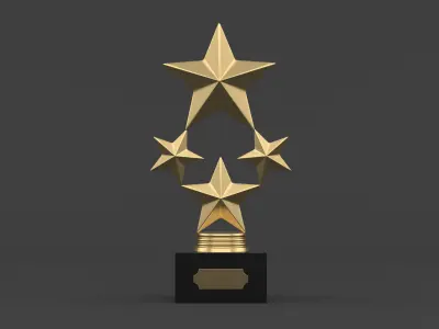 Gold Trophy Cups 3D model buy