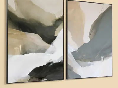 Plaster Two Photo Frame 296 Low-poly 3D model