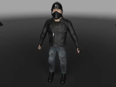 Biker Character  Low-poly 3D model