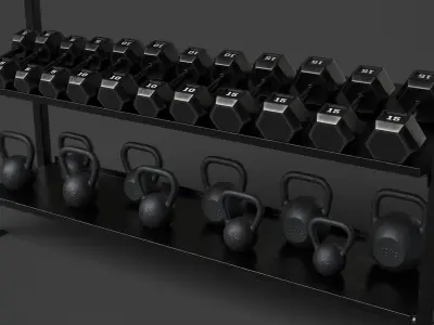 Rack with Sports Equipment 3D model