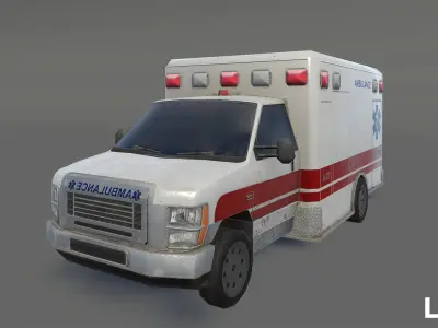 Ambulance Low-poly 3D model