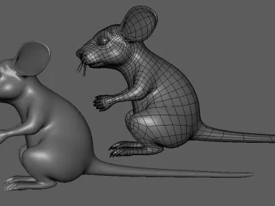 Mouse BaseMesh  Low-poly 3D model