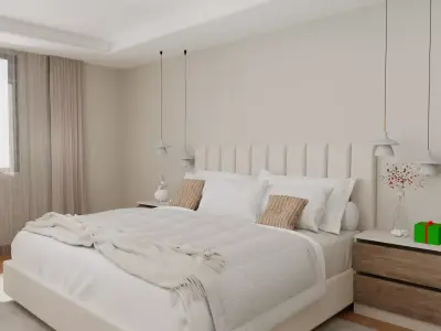 Modern Master Bedroom Scene 3D model 3D model 3D model