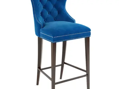 Milano Velvet Tufted Barstool 3D model