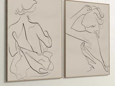 Plaster Two Photo Frame 141 Low-poly 3D model