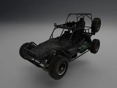 adventure car  Low-poly 3D model