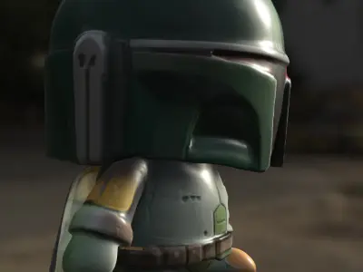 plushie Chibi Boba Fett Low-poly 3D model