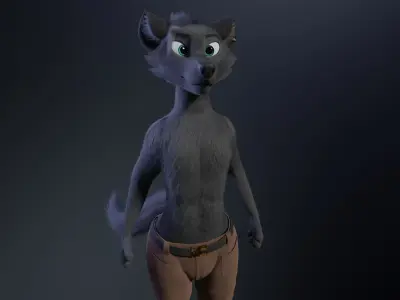 Fenrir Anthro Wolf 3D model