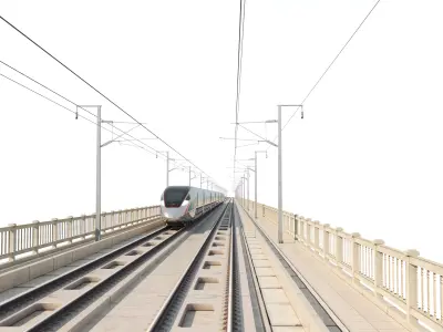High-speed Electric Train-Mobile animation Low-poly 3D model