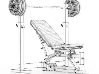 Adjustable Weight Bench 3D model