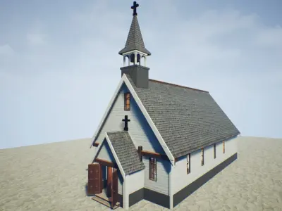 Church 4 Unreal Engine updated Low-poly 3D model