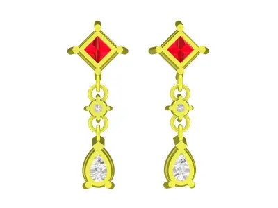 5921 luxury hongkong diamond earrings 3D print model