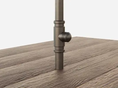 Umbrella Table Patio Chair id 5 Low-poly 3D model