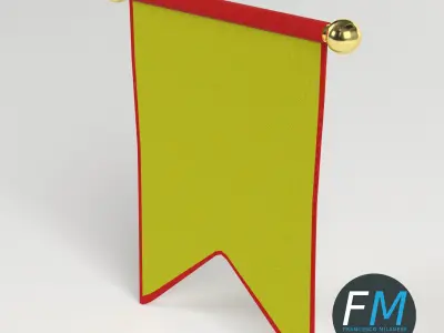 Small medieval banner 3D model